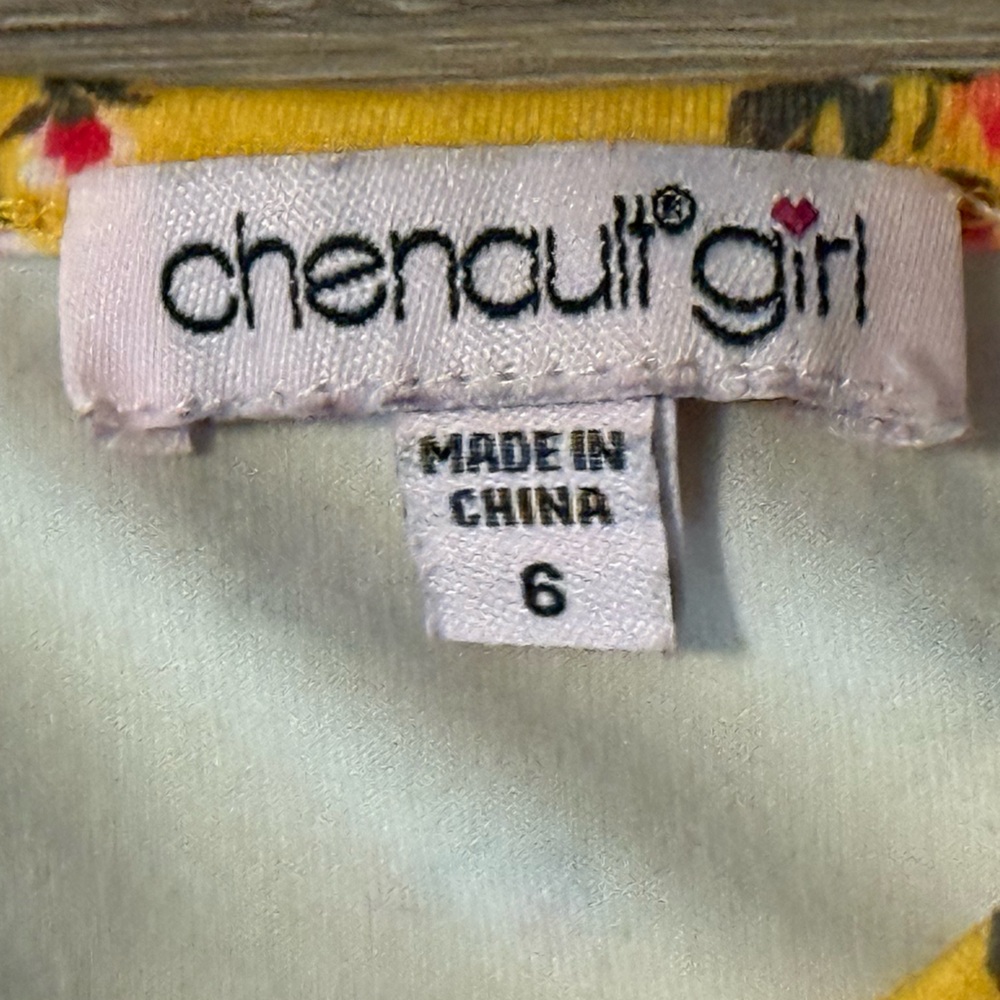 Chenault Girl | Yellow Floral Dress with Handkerchief Hem - Picture 3 of 5